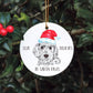 Personalised Dog Bauble, Santa Paws Christmas Tree Decoration, Pet Christmas Bauble, Personalised Dog Ornament, Cockapoo Bauble
