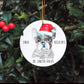 Personalised Dog Bauble, Santa Paws Christmas Tree Decoration, Pet Christmas Bauble, Personalised Dog Ornament, French Bulldog Bauble