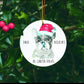 Personalised Dog Bauble, Santa Paws Christmas Tree Decoration, Pet Christmas Bauble, Personalised Dog Ornament, French Bulldog Bauble