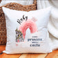 Princess Rainbow Cushion Gift, Rainbow Princess Pillow Gift, Pink Princess Personalised Cushion