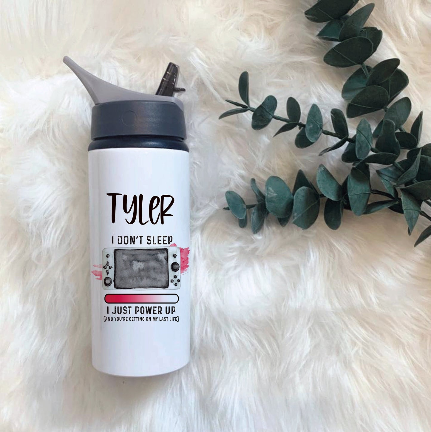 Personalised Gamer Bottle, Gaming Legend Drinks Bottle, Gaming Water Bottle With Straw, Gamers Christmas Gift, Stocking Filler Gifts