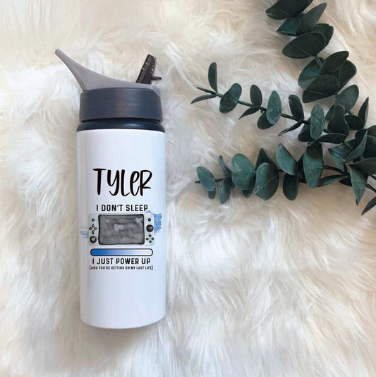 Personalised Gamer Bottle, Gaming Legend Drinks Bottle, Gaming Water Bottle With Straw, Gamers Christmas Gift, Stocking Filler Gifts