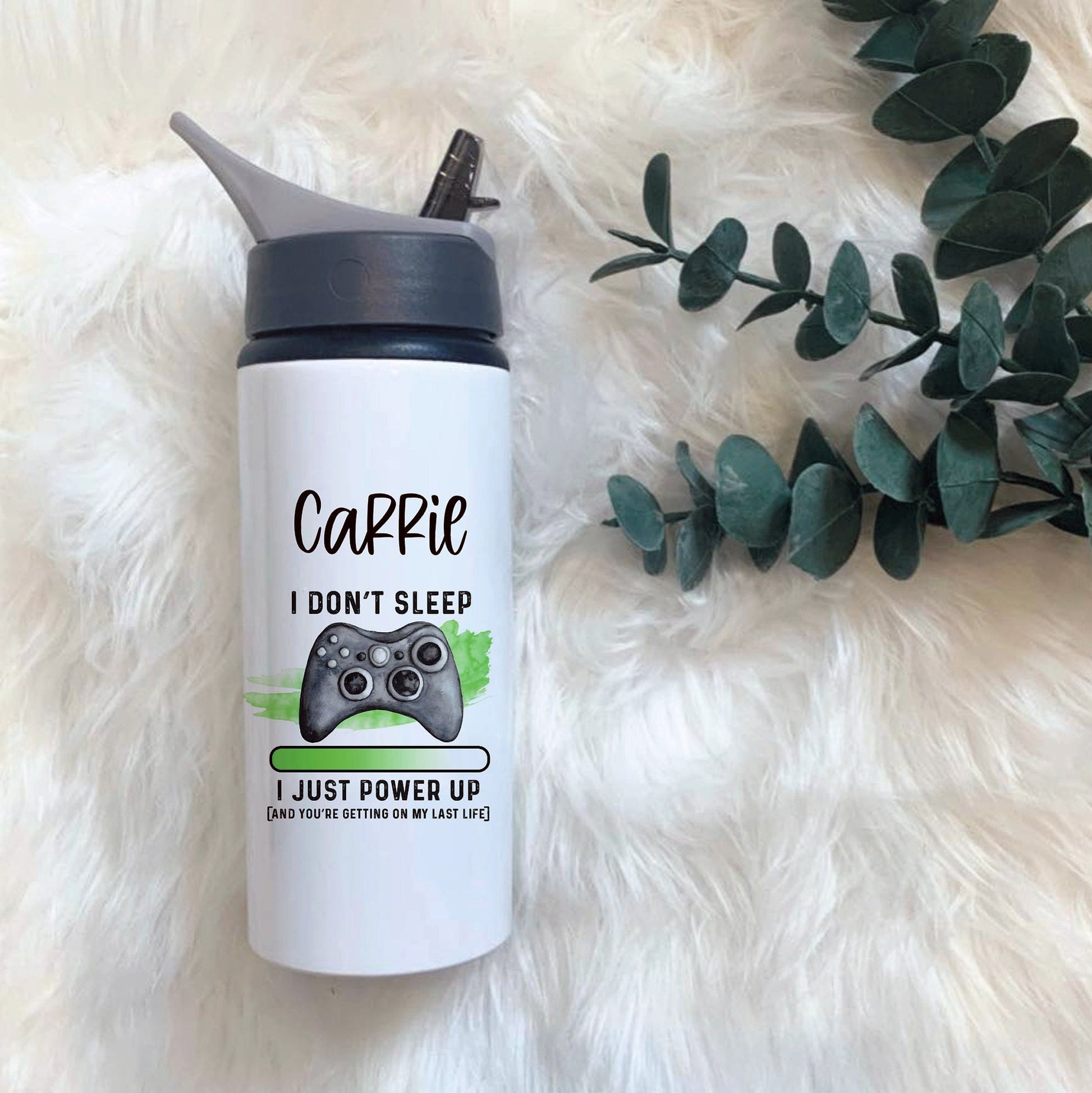 Personalised Gamer Bottle, Gaming Legend Drinks Bottle, Gaming Water Bottle With Straw, Gamers Christmas Gift, Stocking Filler Gifts