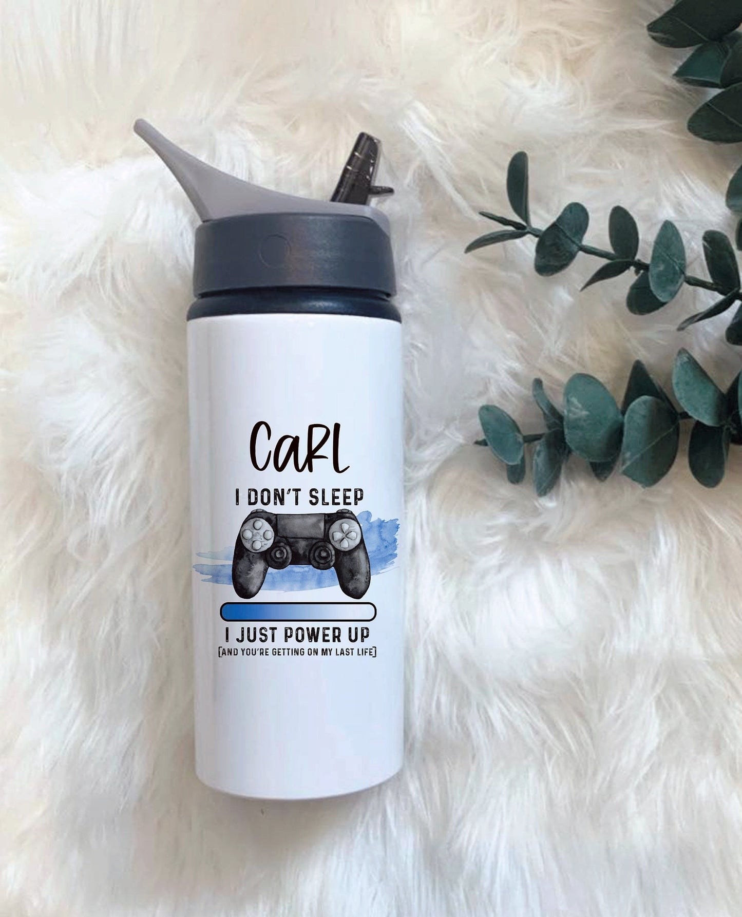Personalised Gamer Bottle, Gaming Legend Drinks Bottle, Gaming Water Bottle With Straw, Gamers Christmas Gift, Stocking Filler Gifts