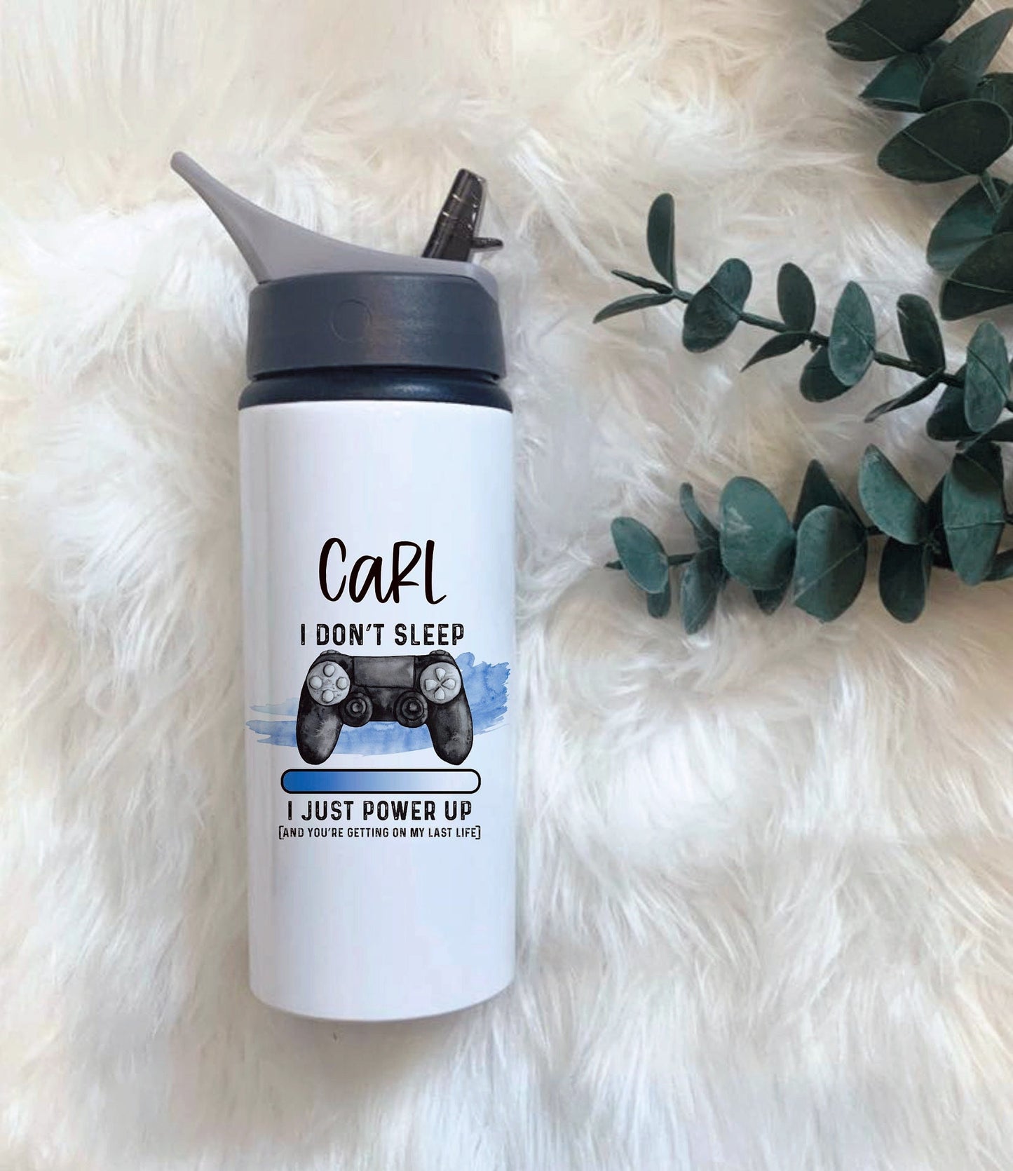 Personalised Gamer Bottle, Gaming Legend Drinks Bottle, Gaming Water Bottle With Straw, Gamers Christmas Gift, Stocking Filler Gifts
