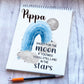 Kids Personalised Sketch Pad, Children’s Sketch Pad, Rainbow Moon Drawing Pad, Stocking Filler, Gift for Girls, Gifts For Boys