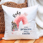 Princess Rainbow Cushion Gift, Rainbow Princess Pillow Gift, Pink Princess Personalised Cushion