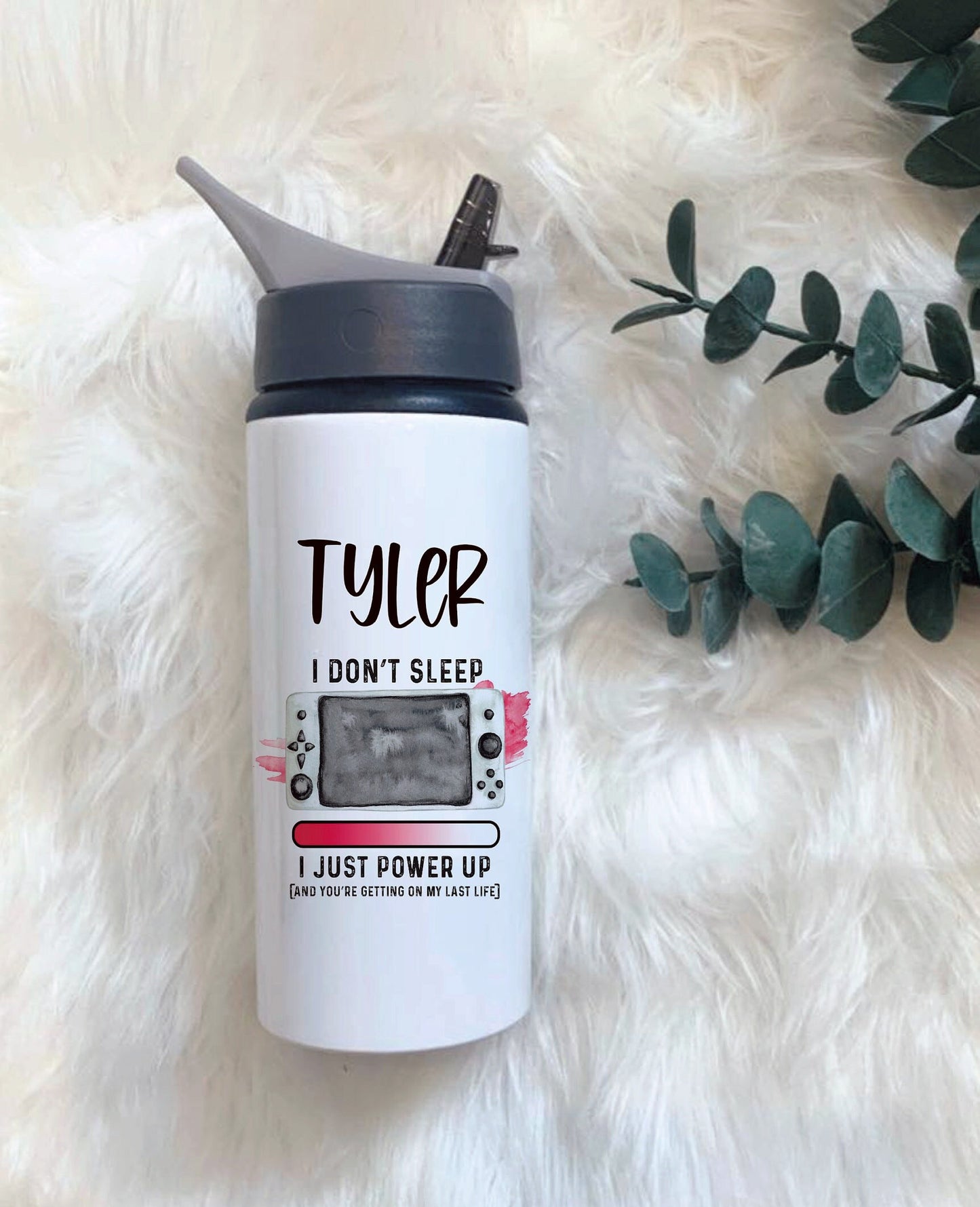 Personalised Gamer Bottle, Gaming Legend Drinks Bottle, Gaming Water Bottle With Straw, Gamers Christmas Gift, Stocking Filler Gifts