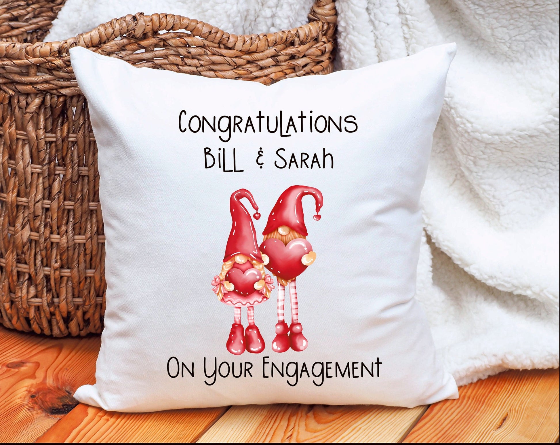 Engagement Cushion Gift, Personalised Engagement Cushion Gift, Couple Engagement Gift