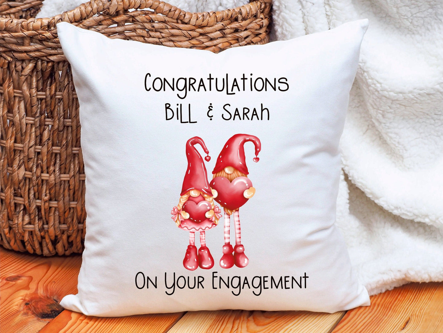 Engagement Cushion Gift, Personalised Engagement Cushion Gift, Couple Engagement Gift