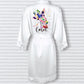 Personalised White Satin Robe, Giraffe Design Robe, Personalised Giraffe Robe, Giraffe Dressing Gown