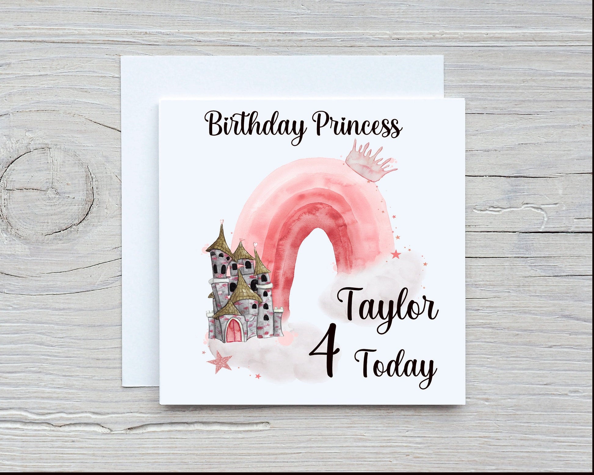 Personalised Princess Birthday Card, Princess Birthday Card, Prince Birthday Card, Personalised Birthday Card