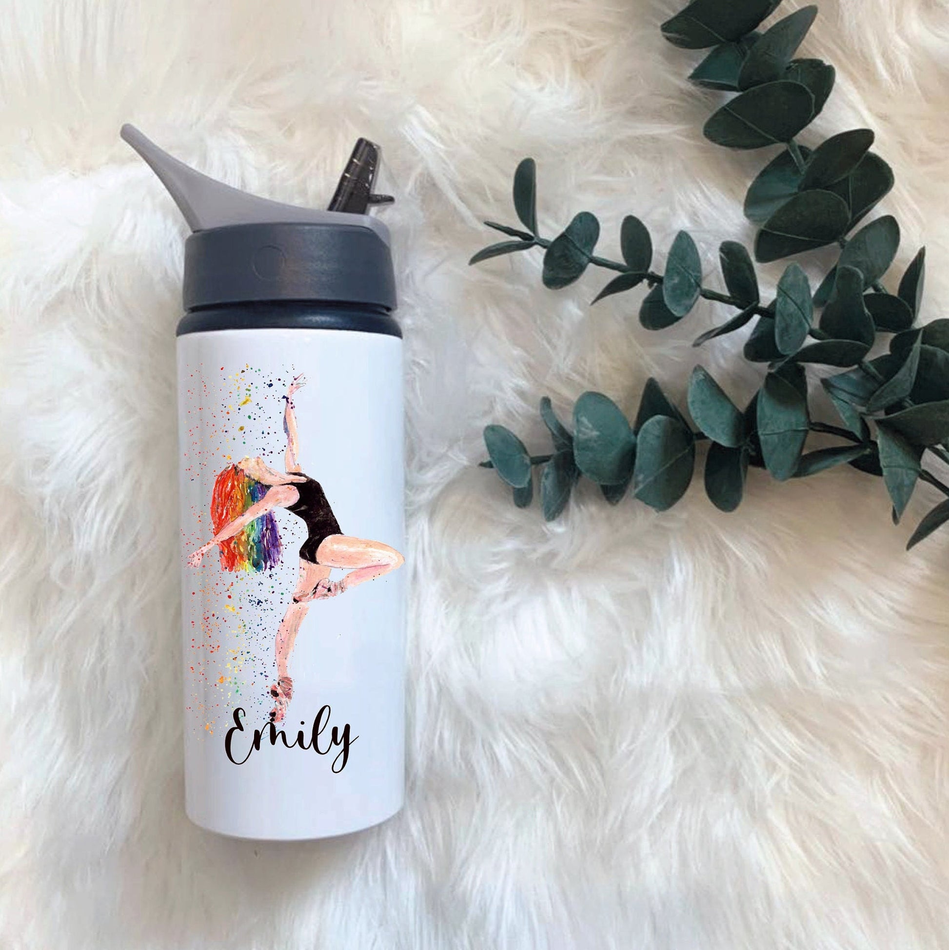 Personalised Water Bottle, Dancer Water Bottle, Drink Bottle With Handle, Dance Teacher Gift, Teaching Assistant, Friend Gift, Ballet Gift