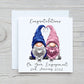 Engagement Card, Gonk Personalised Engagement Card, Congratulations Special Couple Engagement Card, Gonk, Gnome Personalised Engagement Card