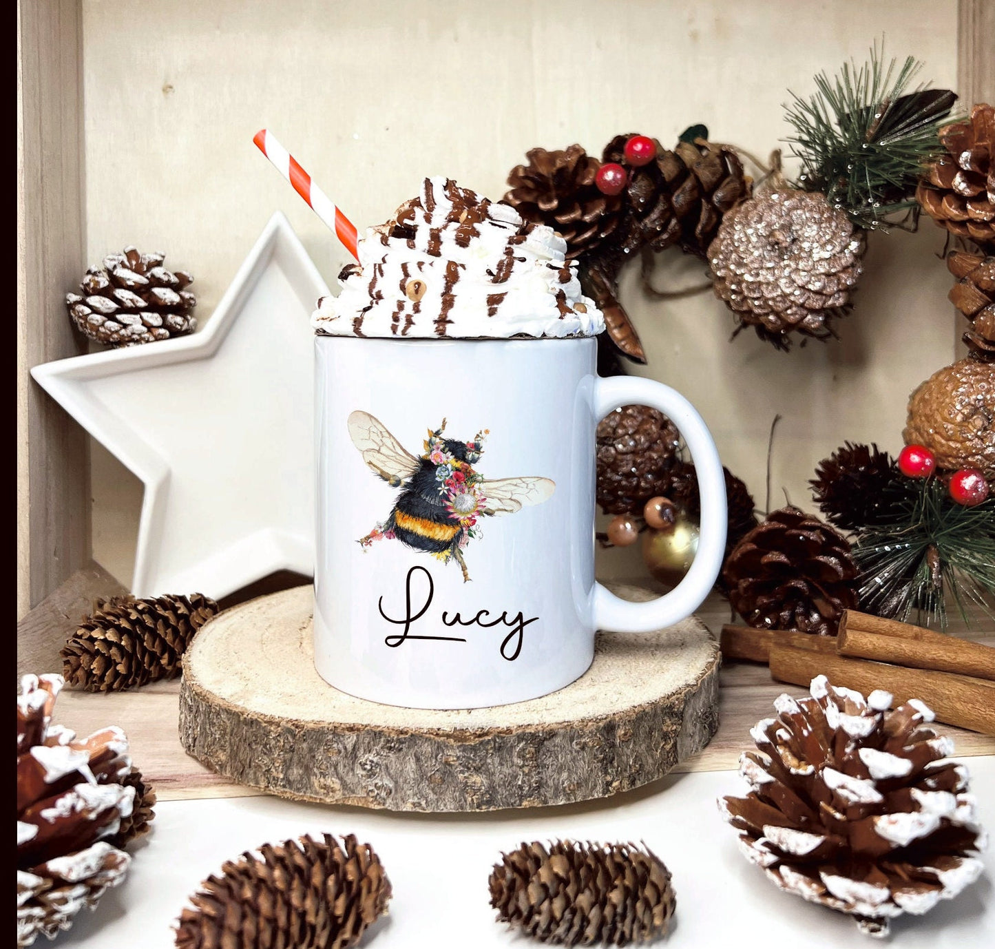 Personalised Bee Mug, Bumble Bee Mug Gift Set, Bee Gifts, Bumble Bee Gift, Secret Santa, Stocking Filler, Gifts For Her