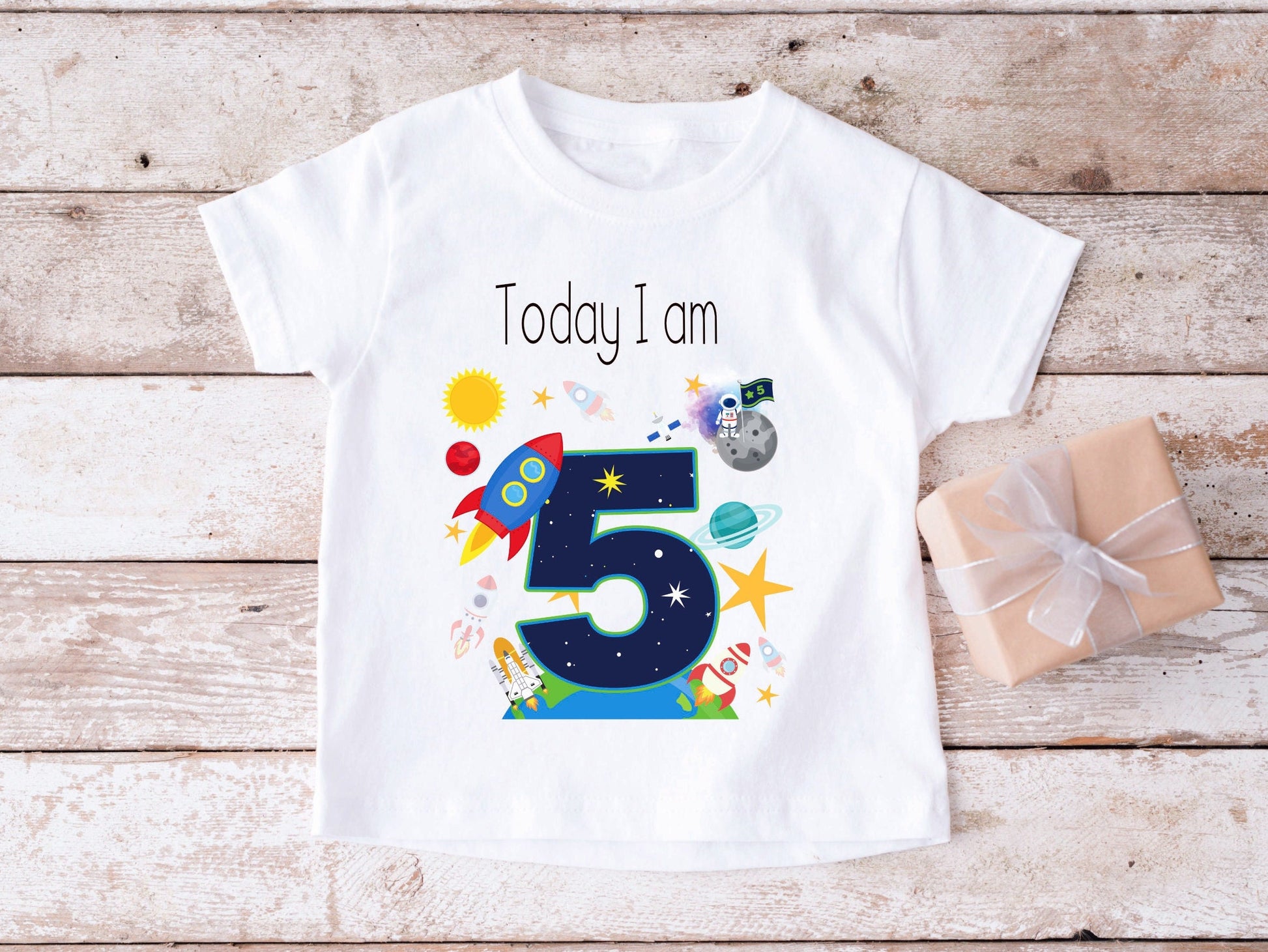 Today I Am 5 Birthday T-Shirt, Rocket Birthday T-Shirt,Personalised Child's Birthday T-Shirt, Today I Am 4, Today I Am 3