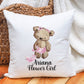 Flower Girl Gift, Personalised Flower Girl Cushion Gift, Flower Girl Teddy Cushion Gift