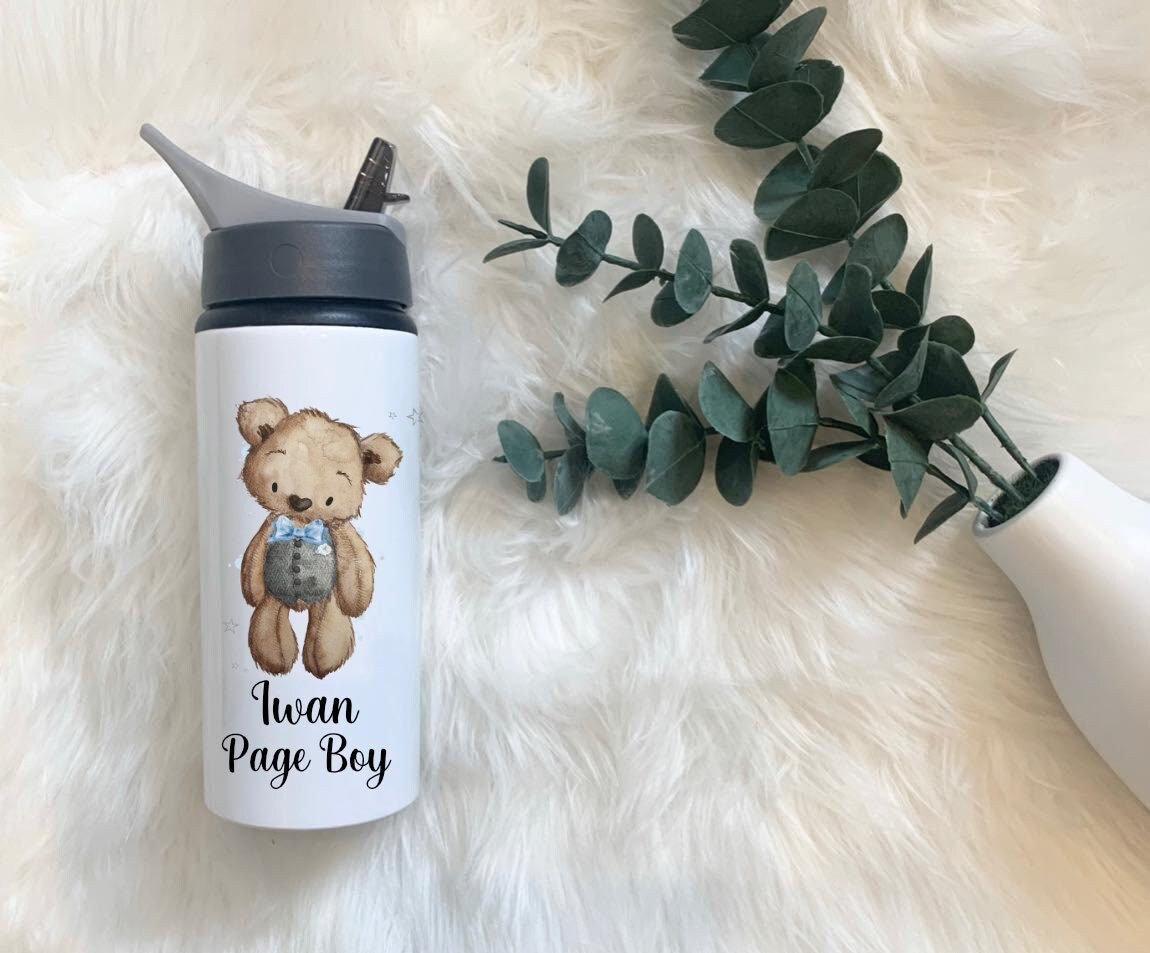Page Boy Drinks Bottle, Personalised Flower Girl Water Bottle, Page Boy Water Bottle, Drinks Bottle With Handle, Bottle With Straw