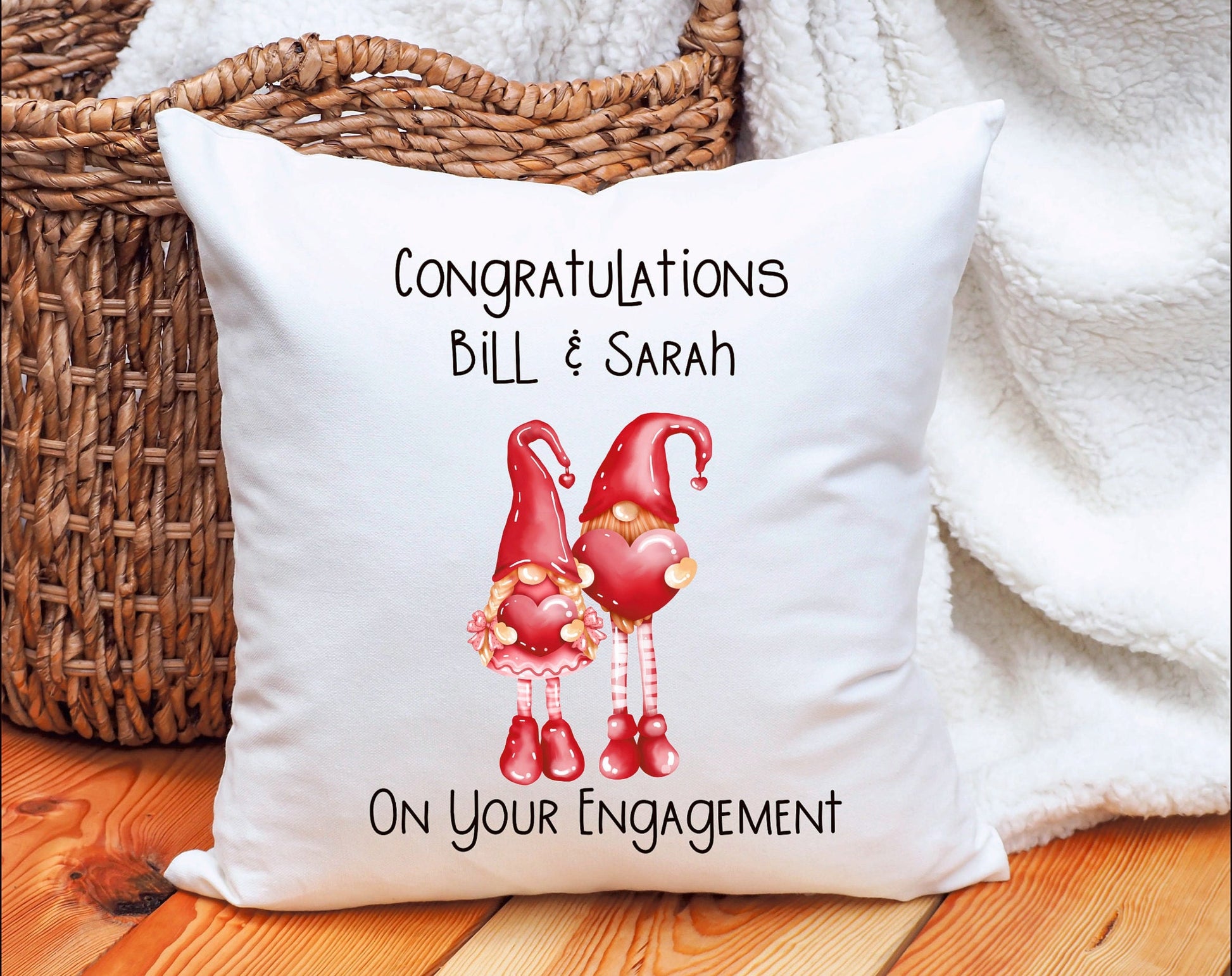 Engagement Cushion Gift, Personalised Engagement Cushion Gift, Couple Engagement Gift