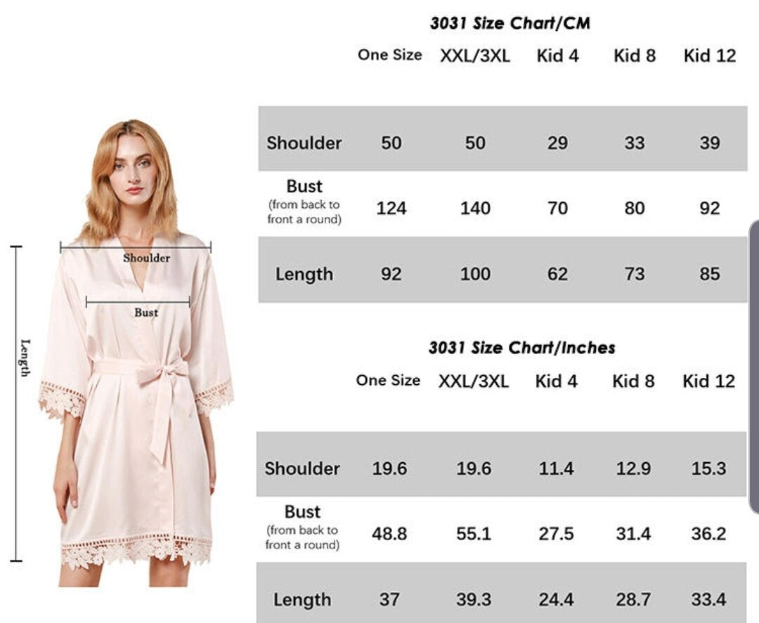 Personalised White Satin Robe, Giraffe Design Robe, Personalised Giraffe Robe, Giraffe Dressing Gown