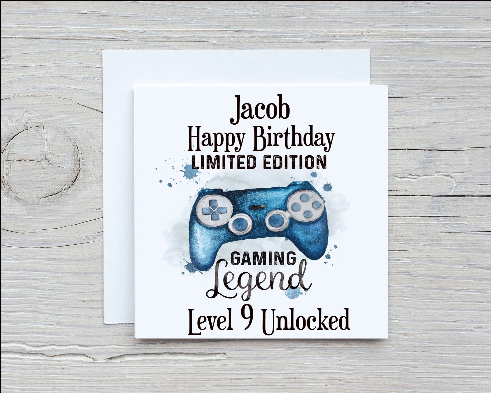 Gamer Birthday Card, Personalised Gamer Birthday Card, Birthday Card For Gamers, Gaming Controller Card, Gaming Card, Level Unlocked