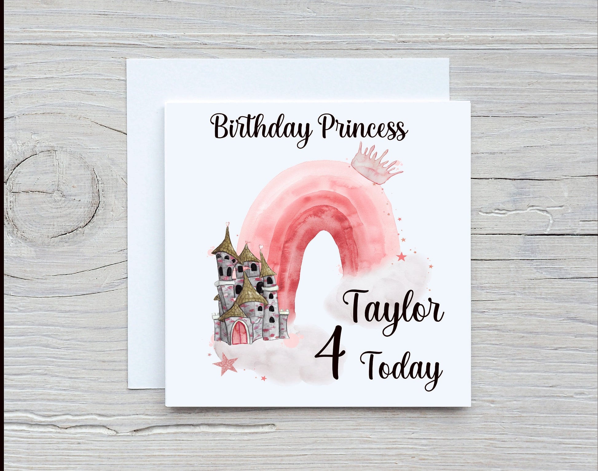 Personalised Princess Birthday Card, Princess Birthday Card, Prince Birthday Card, Personalised Birthday Card
