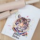 Personalised Tiger T-Towel, Watercolour Tiger T-Towel, Gifts For The Home, Homewear Gifts. Tiger Gifts