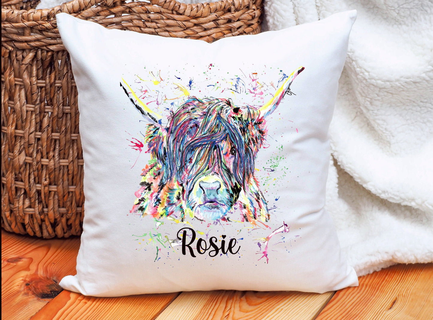 Personalised Highland Cow Mug, Highland Cow Cushion Gift, Personalised Highland Cow Cushion Gift, Friend Gift, Highland Cow Mug