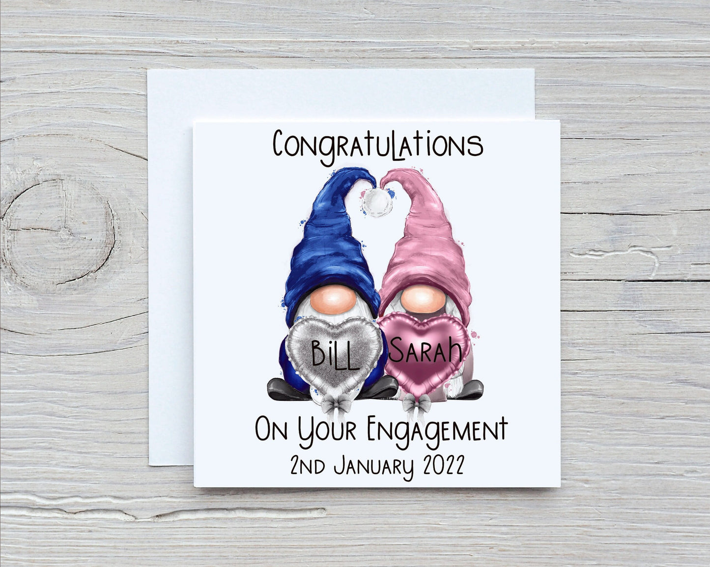 Personalised Engagement Card, Gonk Engagement Card, Congratulations Special Couple Engagement Card, Gonk, Gnome Personalised Engagement Card
