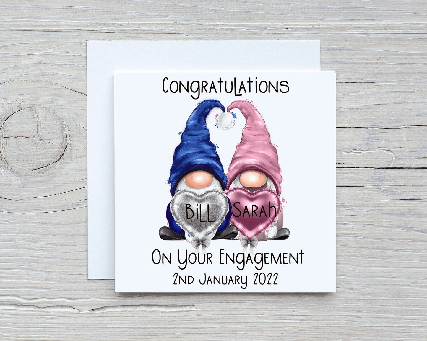 Personalised Engagement Card, Gonk Engagement Card, Congratulations Special Couple Engagement Card, Gonk, Gnome Personalised Engagement Card