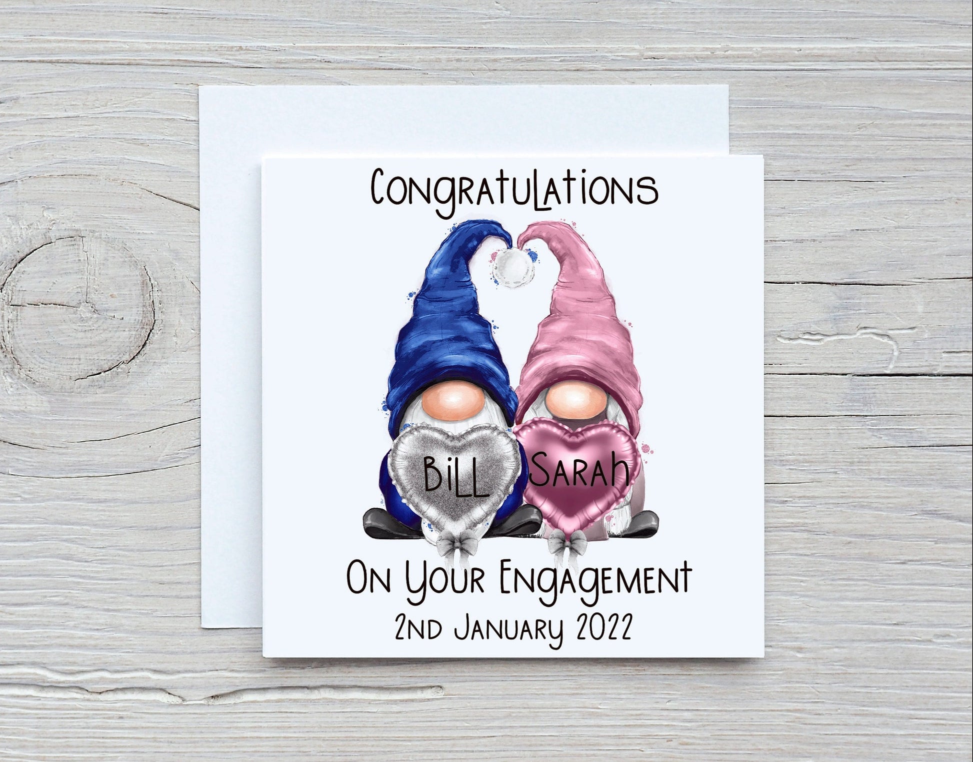 Personalised Engagement Card, Gonk Engagement Card, Congratulations Special Couple Engagement Card, Gonk, Gnome Personalised Engagement Card