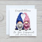 Engagement Card, Gonk Personalised Engagement Card, Congratulations Special Couple Engagement Card, Gonk, Gnome Personalised Engagement Card