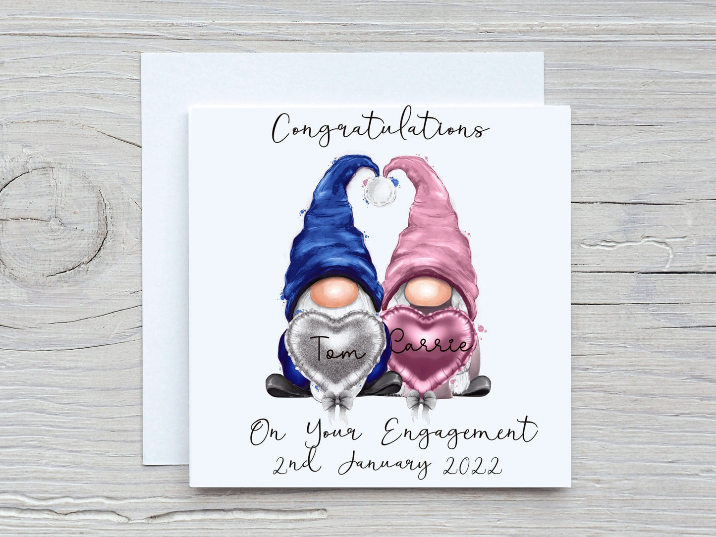Engagement Card, Gonk Personalised Engagement Card, Congratulations Special Couple Engagement Card, Gonk, Gnome Personalised Engagement Card