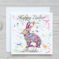 Personalised Easter Card, Easter Bunny Card, Hare Easter Card.