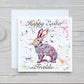 Personalised Easter Card, Easter Bunny Card, Hare Easter Card.