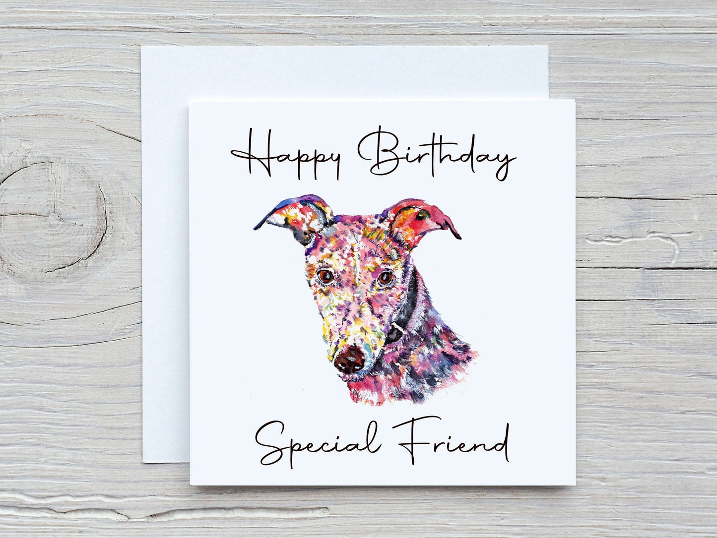 Personalised Lurcher Card, Lurcher Birthday Card, Personalised Greeting Card, Special Friend Birthday Card