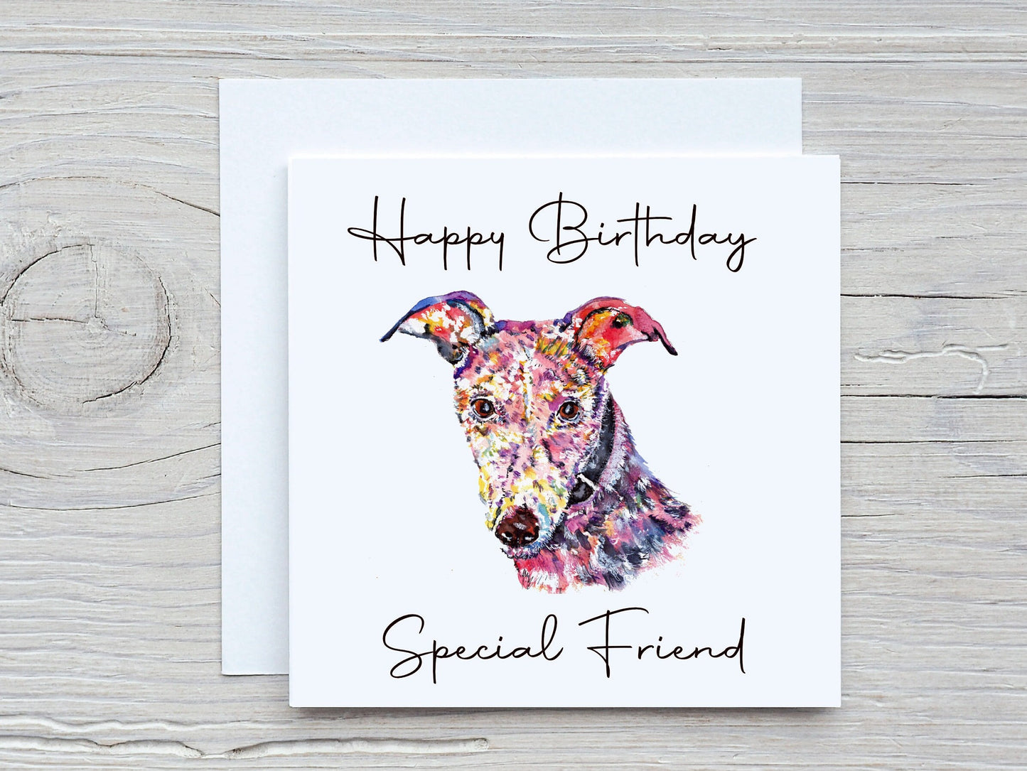 Personalised Lurcher Card, Lurcher Birthday Card, Personalised Greeting Card, Special Friend Birthday Card