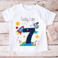Today I Am 5 Birthday T-Shirt, Rocket Birthday T-Shirt,Personalised Child's Birthday T-Shirt, Today I Am 4, Today I Am 3