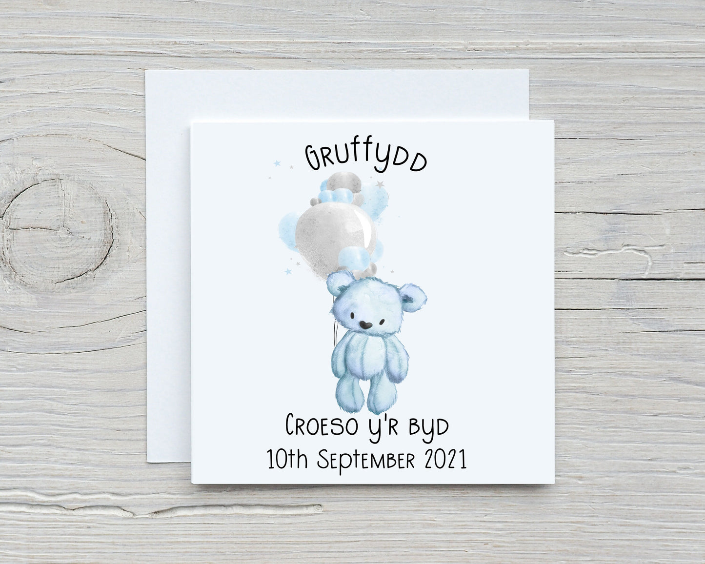New Baby Card, Welsh New Baby Card, Croeso y'r byd, Congratulations New Baby Gift, Personalised New Baby Girl Card, New Baby Boy Card