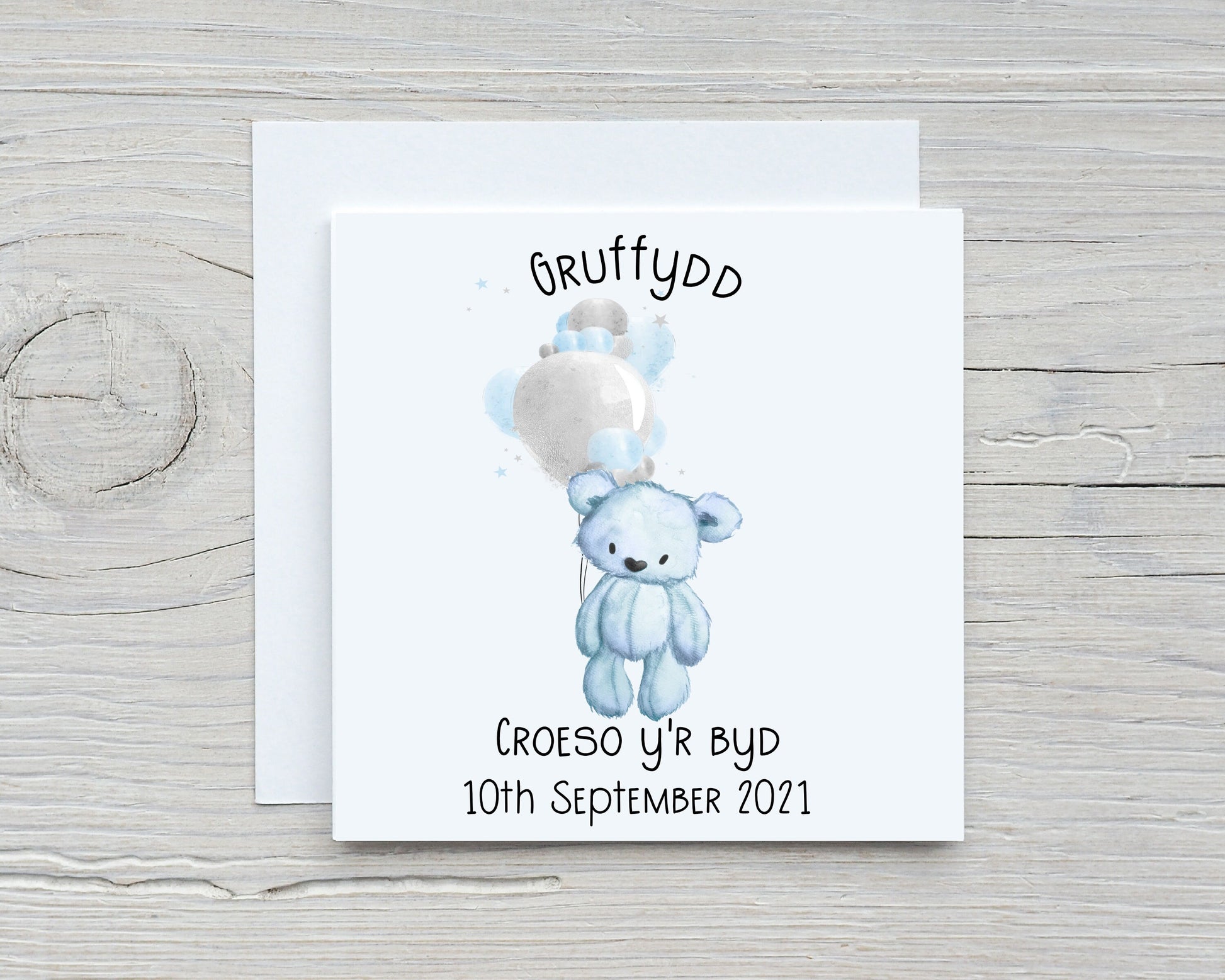 New Baby Card, Welsh New Baby Card, Croeso y'r byd, Congratulations New Baby Gift, Personalised New Baby Girl Card, New Baby Boy Card