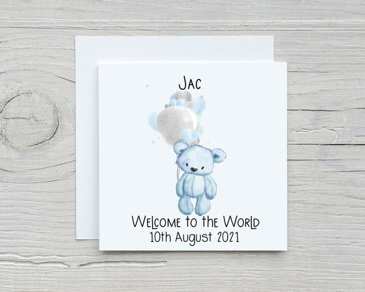 New Baby Card, Personalised New Baby Card, Congratulations New Baby Gift, Personalised New Baby Girl Card, New Baby Boy Card