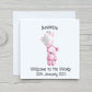 Personalised New Baby Card, Congratulations New Baby Gift, Personalised New Baby Girl Card, New Baby Boy Card