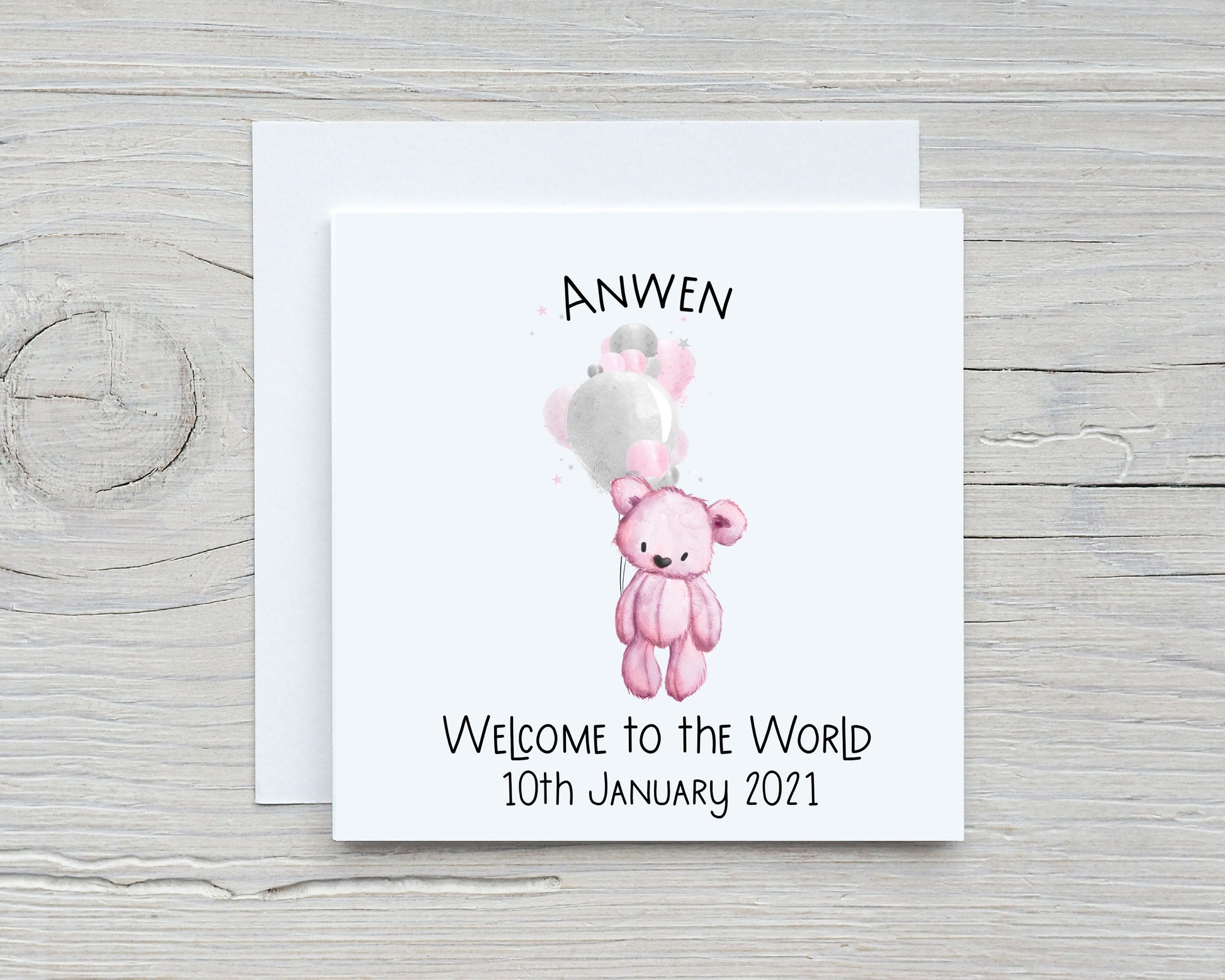 Personalised New Baby Card, Congratulations New Baby Gift, Personalised New Baby Girl Card, New Baby Boy Card