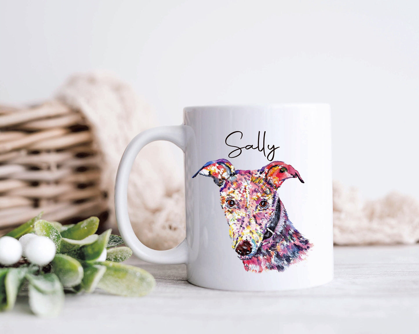 Lurcher Mug, Personalised Lurcher Dog Mug, Lurcher Gifts
