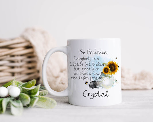 Positivity Mug, Motivational Gift, Personalised Notebook, Mental Health Awareness, Positivity Gifts, Keepsake Tin, Personalised Positivity