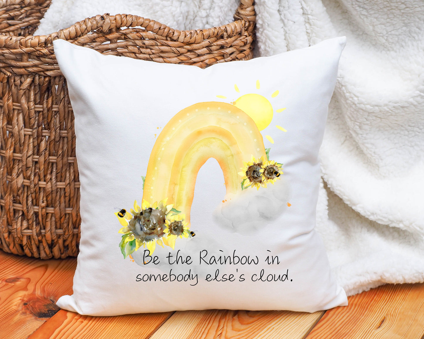 Positivity Gift, Pick Me Up Gift, Gift For Her, Friend Gift, Gift For Mum, Birthday Gift, Bee Rainbow Sunflower Design