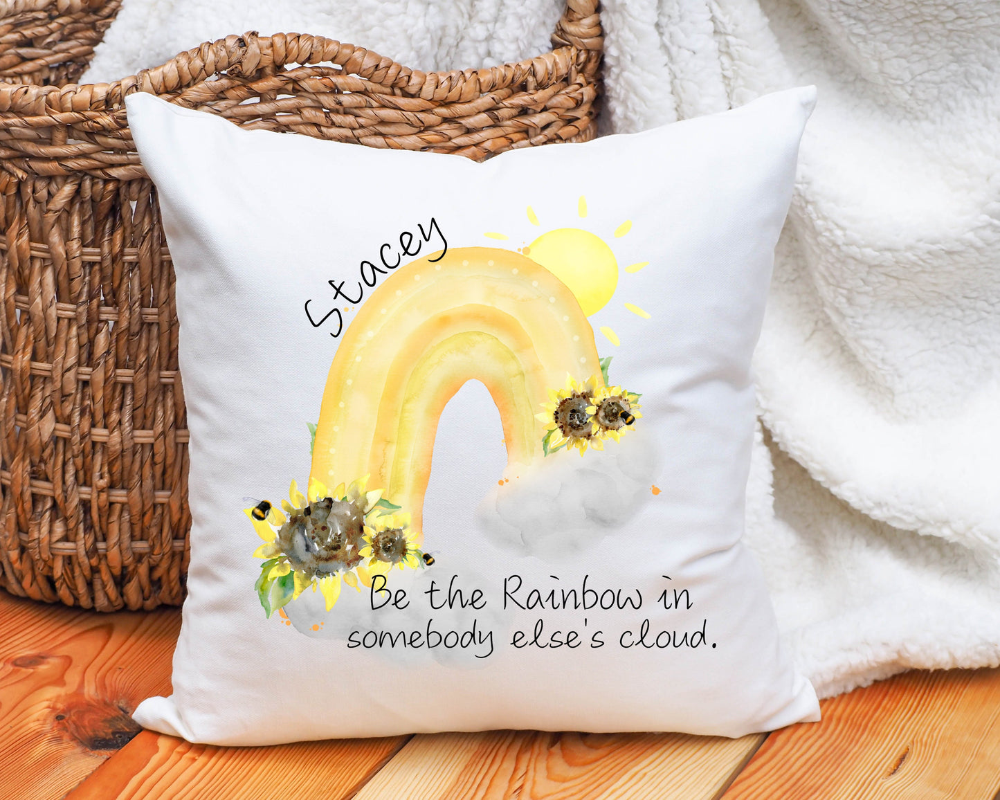 Positivity Gift, Pick Me Up Gift, Gift For Her, Friend Gift, Gift For Mum, Birthday Gift, Bee Rainbow Sunflower Design
