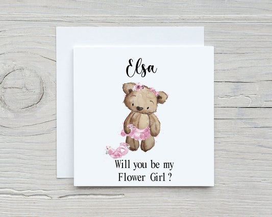 Flower Girl Proposal Card, Will You Be My Flower Girl?, Personalised Flower Girl Proposal.