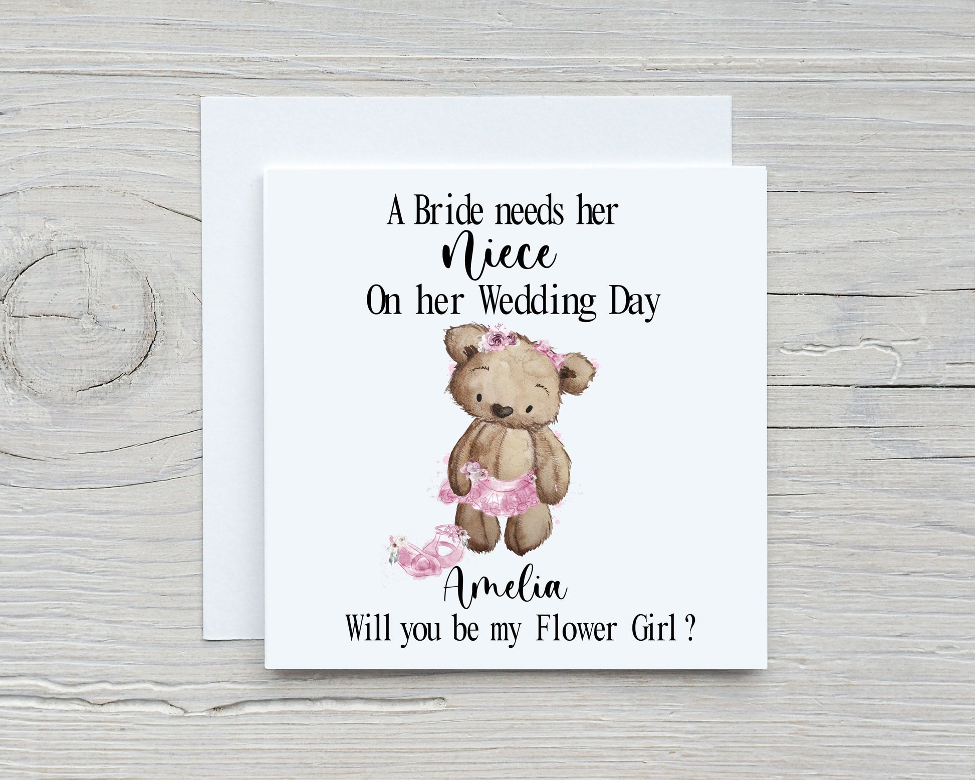 Will You Be My Flower Girl Proposal Card, Will You Be My Flower Girl?, Personalised Niece Flower Girl Proposal.