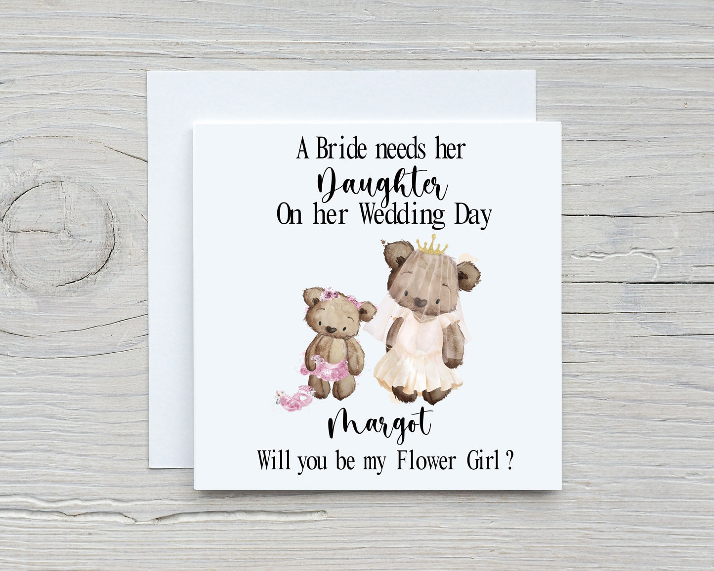 Flower Girl Proposal Card, Will You Be My Flower Girl?, Personalised Flower Girl Proposal. Daughter Flower Girl Proposal